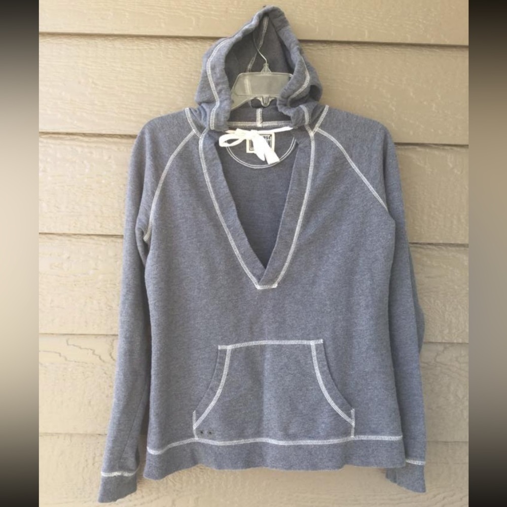 Converse V-Neck Hoodie gray top Women’s size S